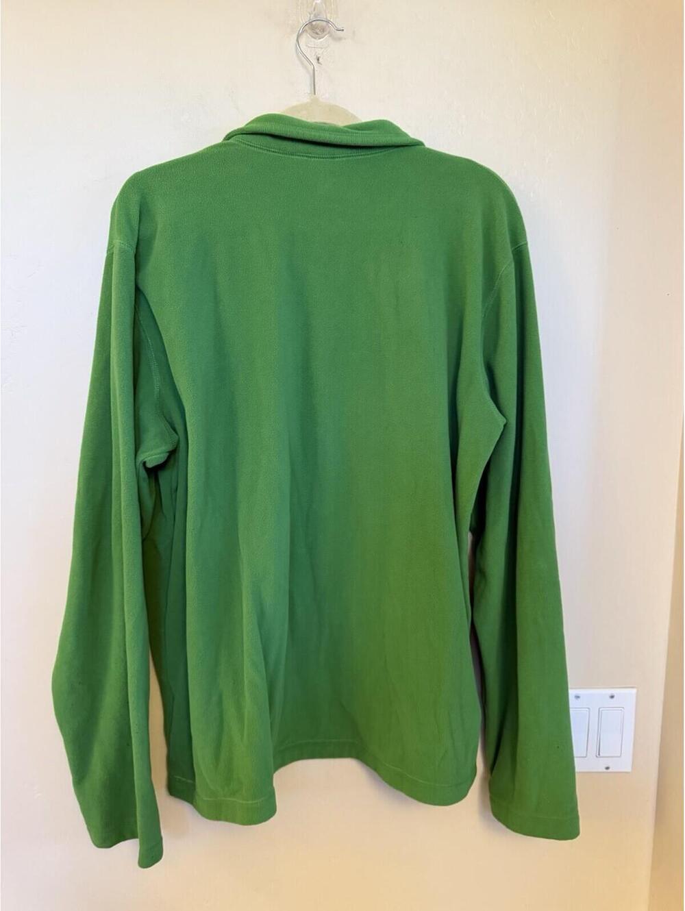 Lands’ Ends Men’s Apple Green Fleece 1/4 Zip Jacket Sz.42/44 - Picture 2 of 9